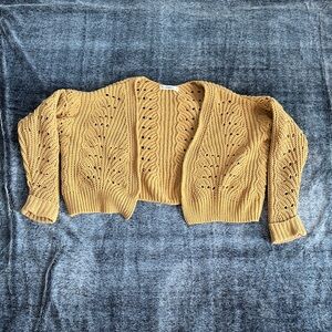 moon & madison Mustard Knit Cardigan